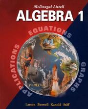 Cover of: Algebra 1 by Ron Larson, Boswell, Kanold