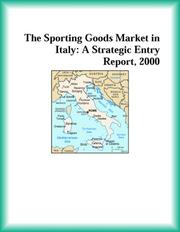 Cover of: The Sporting Goods Market in Italy: A Strategic Entry Report, 2000 (Strategic Planning Series)