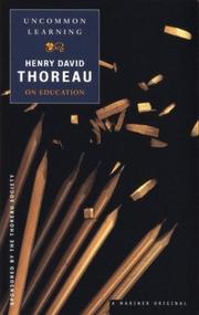 Cover of: Uncommon learning: Thoreau on education