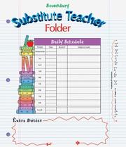 Cover of: Secondary Substitute Teacher Folder | School Specialty Publishing
