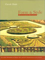 Cover of: Form and style by Carole Slade