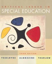 Cover of: Critical issues in special education by James E. Ysseldyke, James E. Ysseldyke