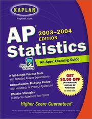 Cover of: AP Statistics: An Apex Learning Guide, 2003-2004