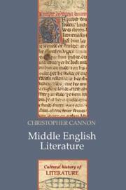 Cover of: Cultural History of Medieval English Literature, 1066-1534 (Cultural History of Literature) by Cannon, John