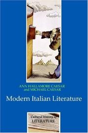 Cover of: Modern Italian Literature (Cultural History of Literature) | Ann Hallamore Caesar