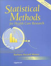 Statistical methods for health care research by Barbara Hazard Munro