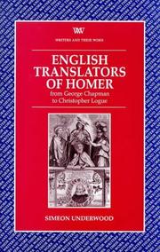 Cover of: English Translators of Homer by Simeon Underwood
