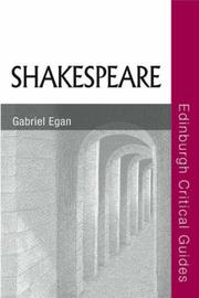 Cover of: Shakespeare (Edinburgh Critical Guides to Literature) by Gabriel Egan