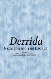 Cover of: Derrida: Negotiating the Legacy