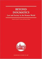 Cover of: Beyond Dogmatics: Law and Society in the Roman World (Edinburgh Studies in Law)