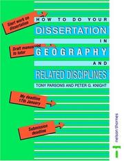 Cover of: How to Do Your Dissertation in Geography and Related Disciplines