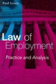 Cover of: Law of Employment by Paul Lewis