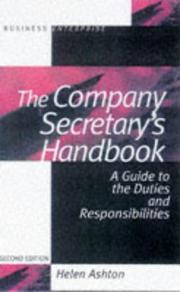 Cover of: The Company Secretary's Handbook by Helen Ashton