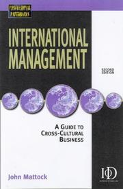 Cover of: International Management | John Mattock