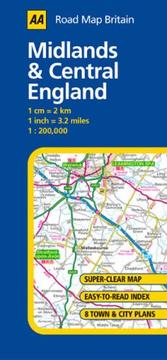 Cover of Midlands and Central England (AA Road Map Britain) by