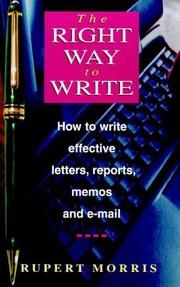 Cover of: Right Way to Write by Rupert Morris