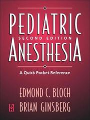 Cover of: Pediatric Anesthesia | Edmond C. Bloch