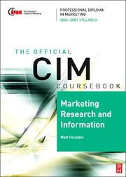 Cover of: CIM Coursebook 06/07 Marketing Research and Information (CIM Coursebook)