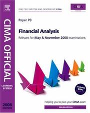 Cover of: CIMA Official Learning System Financial Analysis, Fourth Edition (CIMA  Managerial Level 2008) (CIMA  Managerial Level 2008)