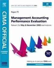 Cover of: CIMA Learning System Management Accounting - Performance Evaluation, Fourth Edition (CIMA Managerial Level 2008)