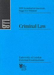 Cover of: Criminal Law (Suggested Solutions)