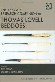 Cover of: The Ashgate Research Companion to Thomas Lovell Beddoes (The Nineteenth Century Series)