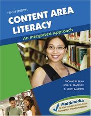 Cover of: Content Area Literacy by Thomas W Bean, John E. Readence, R Scott Baldwin