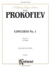 Cover of: Concerto No. 1, Op. 19 for Violin and Piano (Kalmus Edition)