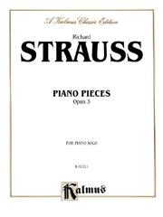 Cover of: Piano Pieces, Op. 3: Kalmus Edition