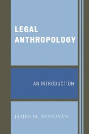 Cover of: Legal Anthropology: An Introduction