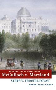 Cover of: McCulloch V. Maryland by Susan Dudley Gold
