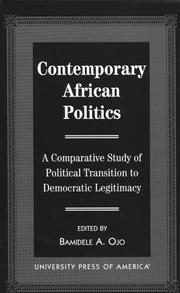 Cover of: Contemporary African Politics