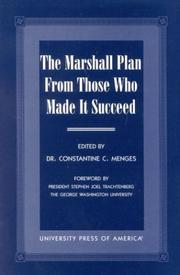 Cover of: The Marshall Plan From Those Who Made It Succeed