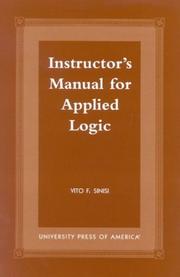 Instructor's Manual for Applied Logic by Vito F. Sinisi