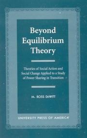 Cover of: Beyond Equilibrium Theory by M. Ross DeWitt