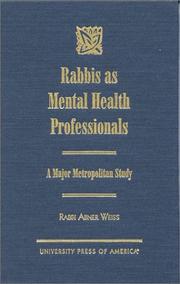 Cover of: Rabbis as Mental Health Professionals