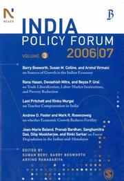 Cover of: India Policy Forum 2006-07: Volume 3 (India Policy Forum)