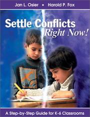 Cover of: Settle Conflicts Right Now! by Jan L. Osier, Harold P. Fox