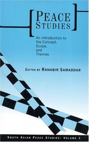 Cover of: Peace Studies: An Introduction to the Concept, Scope, and Themes (South Asian Peace Studies, V. 1)