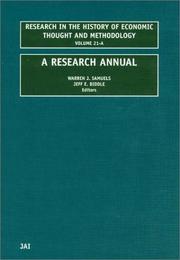 Cover of: A Research Annual by Warren J. Samuels, J. E. Biddle, W.J. Samuels, J.E. Biddle