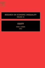 Cover of: Equity (Research on Economic Inequality)