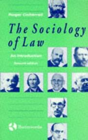 Cover of: The Sociology of Law: An Introduction