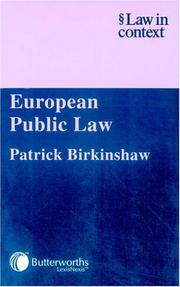 European Public Law (Law in Context) by Patrick Birkinshaw