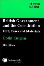 Cover of: British Government and the Constitution | Colin Turpin
