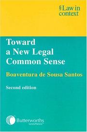 Cover of: Toward a new legal common sense by Boaventura de Sousa Santos