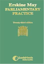 Cover of: Erskine May's treatise on the law, privileges, proceedings, and usage of Parliament. by Thomas Erskine May