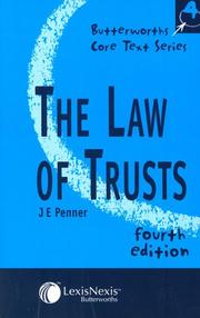 Cover of: The Law of Trusts (Core Texts) by J. E. Penner