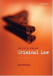 Cover of: Smith & Hogan criminal law by David Ormerod