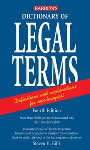 Cover of: Dictionary of Legal Terms by Steven H. Gifis
