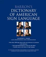 Cover of: Barron's Dictionary of American Sign Language by Geoffrey Poor M.S.